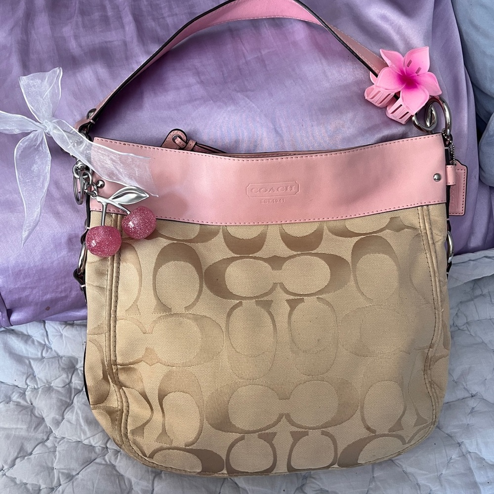 Coach Pink Zoe Shoulder Bag